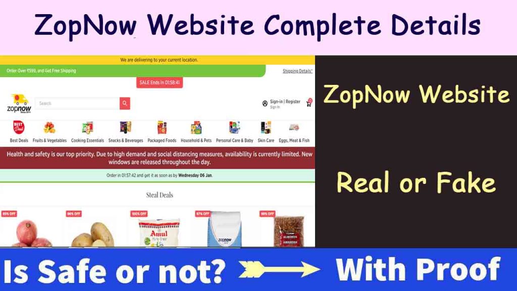 ZopNow Website Real or Fake