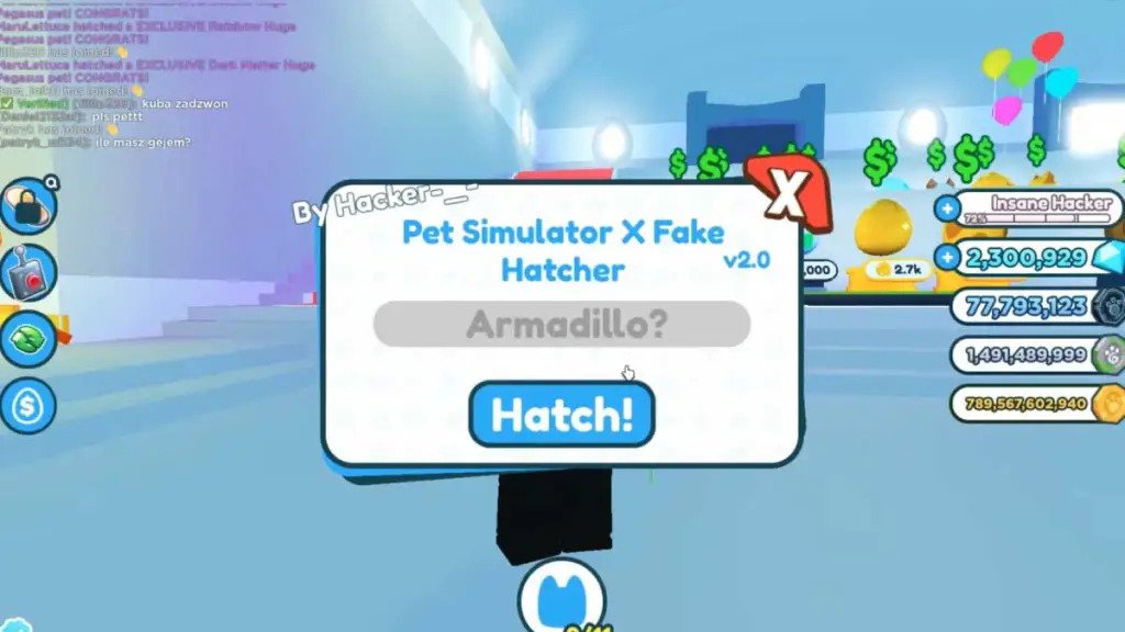 Fake Hatcher Pet Simulator X