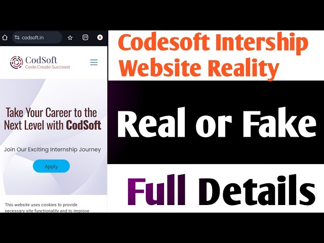 Codesoft Internship is real or fake